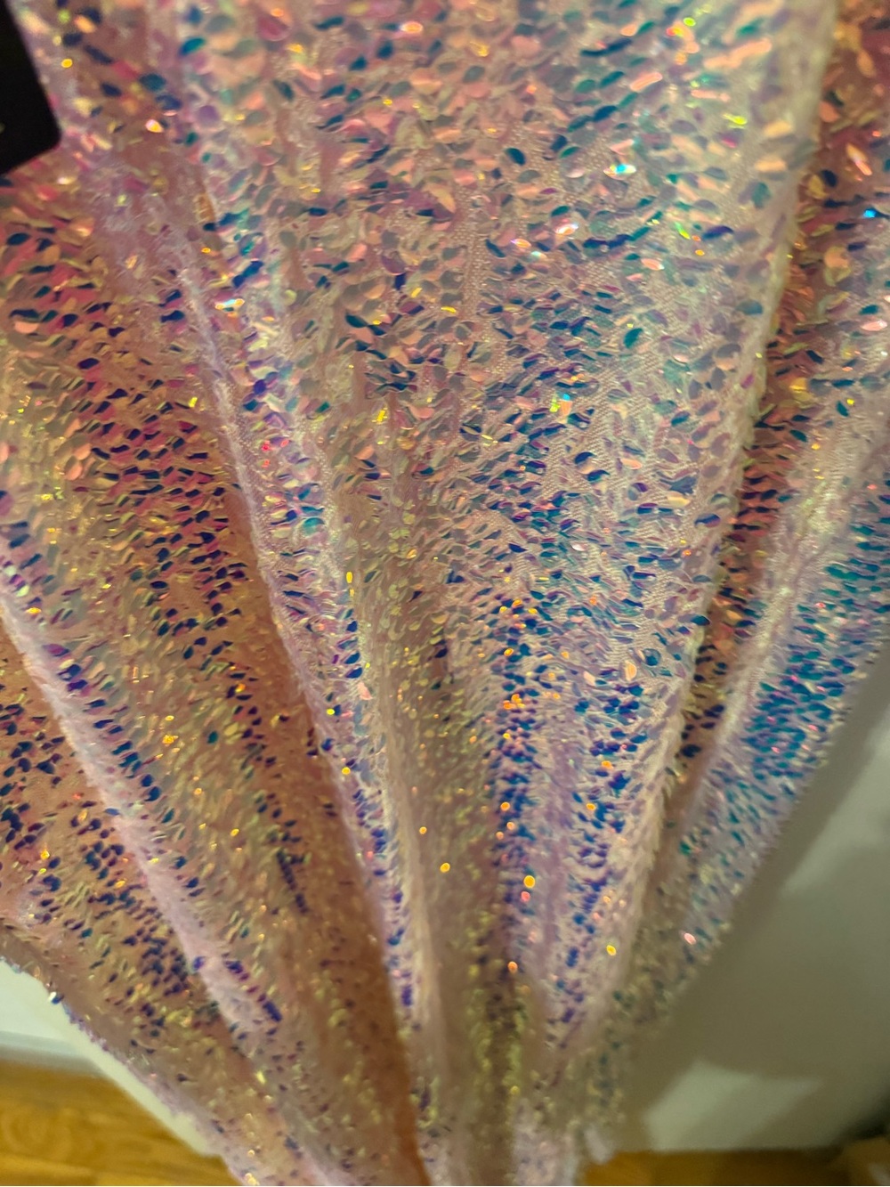 Fashion Nova Iridescent Sequin Slip Dress in Pink and Gold - Picture 7 of 7